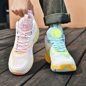 Womens Mens Basketball Shoes Breathable Colorful Volleyball Sneakers with Mesh Upper Non Slip Rubber Indoor Shoe for Youth Adult