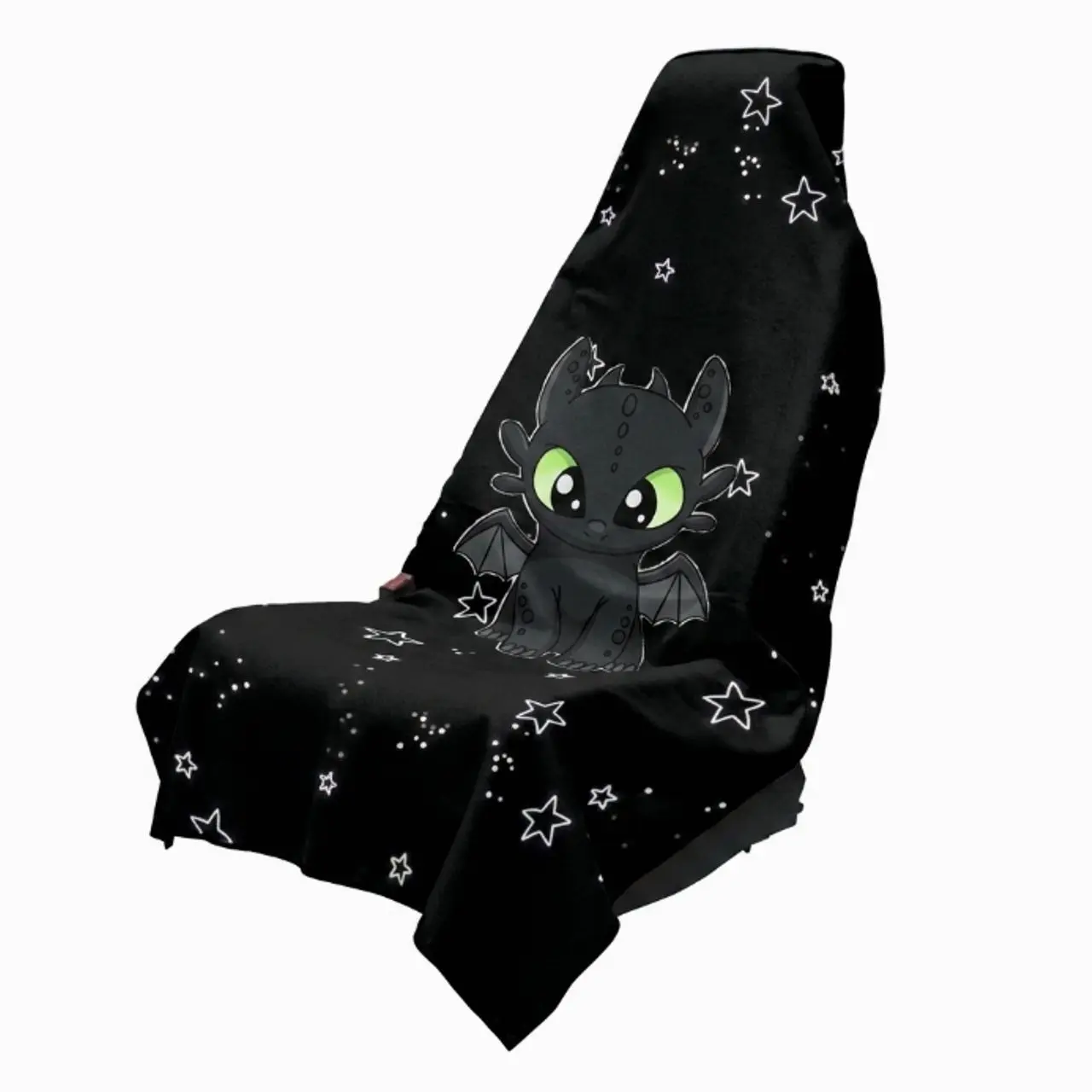 Cute Toothless Night Fury Car Seat Cover - Kawaii Dragon Auto Seat Cushion Protectors, Starry Night Anime Car Decor, Universal Fit Gift for US Drivers
