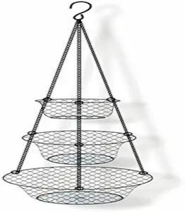 3-Tier Hanging Basket Organizer, Fruit & Vegetable Storage for Kitchen, Bathroom & Home Décor Accessories