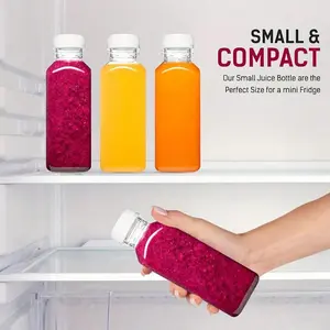 Plastic Juice Bottle with Cap, Leak-Proof Transparent Plastic Bottle, Water Bottles, Portable, Suitable for Ice Smoothies, Milk, Outdoor Sports, Reusable