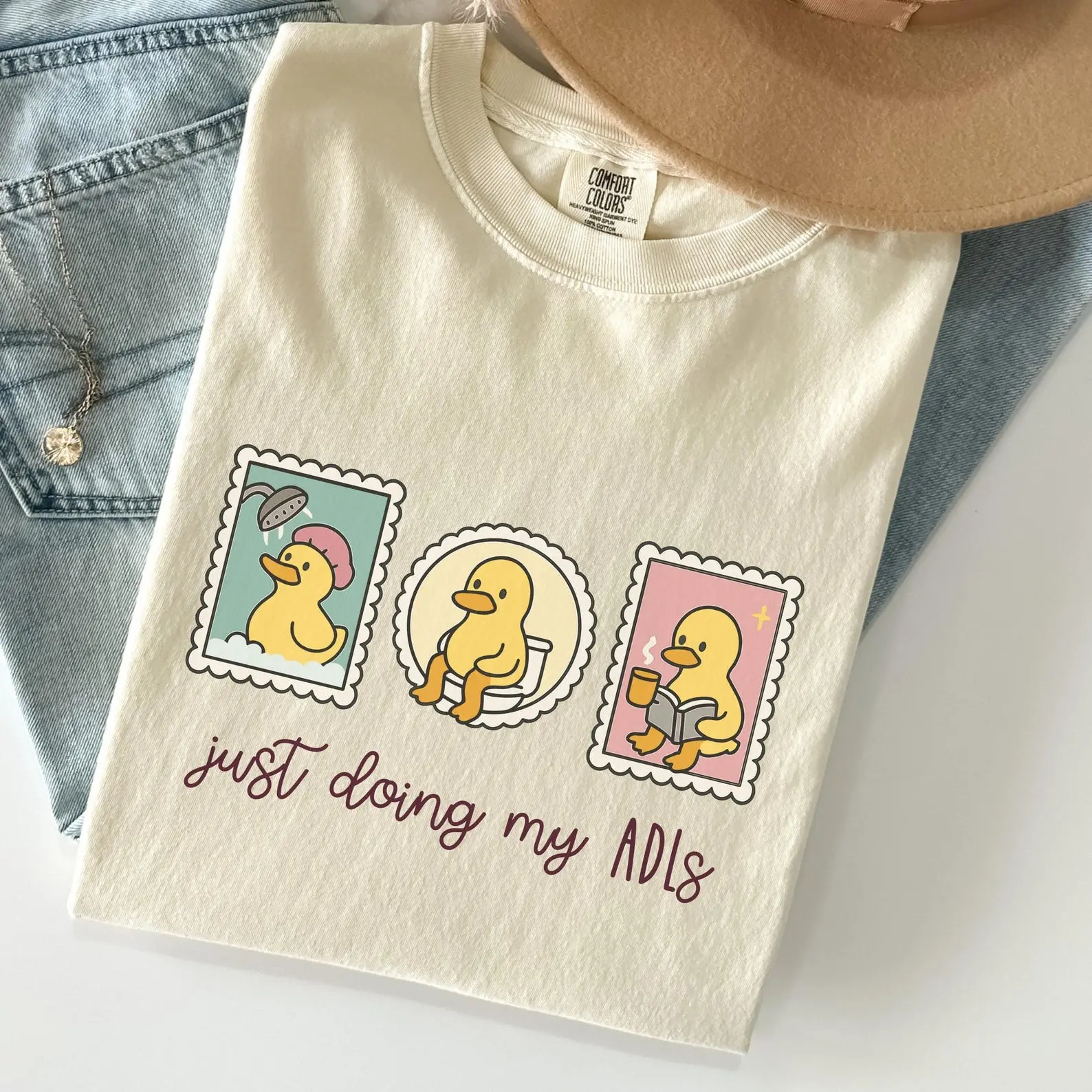 Funny Duck OT Shirt For Occupational Therapist, Occupational Therapy Gift, ADLs Comfort Colors TShirt, Pediatric Assistant Student OTA Tee