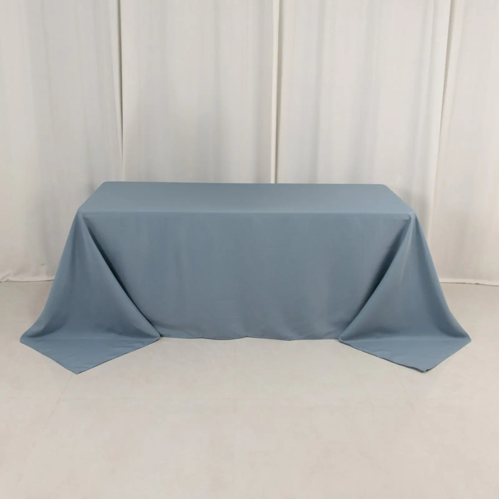 Premium Polyester Rectangle Tablecloth 90"x132" Dusty Blue - Seamless 220GSM Wrinkle-Resistant & Durable Fabric