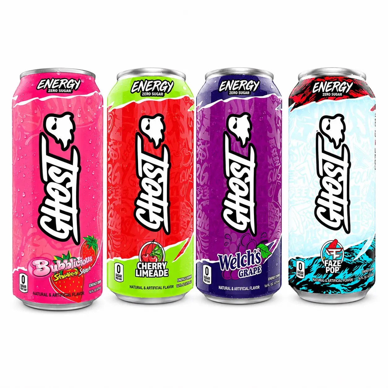 Ghost Energy Drink Variety Pack - 4 Cans (16 fl oz Each) - 0 Sugar Caffeinated Energy Beverage