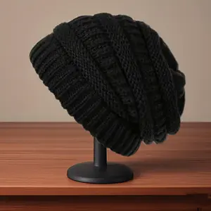 Winter Beanie Hat Bulk Satin Lined Winter Hats Cable Knit Beanie Chunky Slouchy Beanies Skull Warm Cap For Women Men