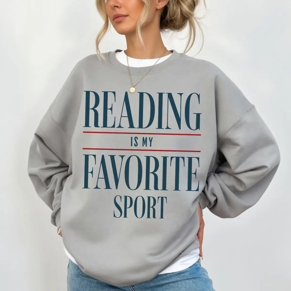 Reading Is My Favorite Sport Shirt, Book Lover T-shirt, Funny Reader Tee, Teacher Shirt, Bookworm Gift, Bibliophile Crewneck