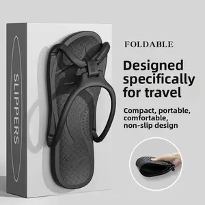 Unisex EVA Sole Flat-Heel Foldable Flip Flops, Portable Lightweight Non-Slip Comfortable Footwear for Hotel Bathroom, Indoor Home Supplies