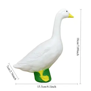 18cm White Goose Ornament Resin Statue Craft Home Garden Garden Pond Study Desk White Goose