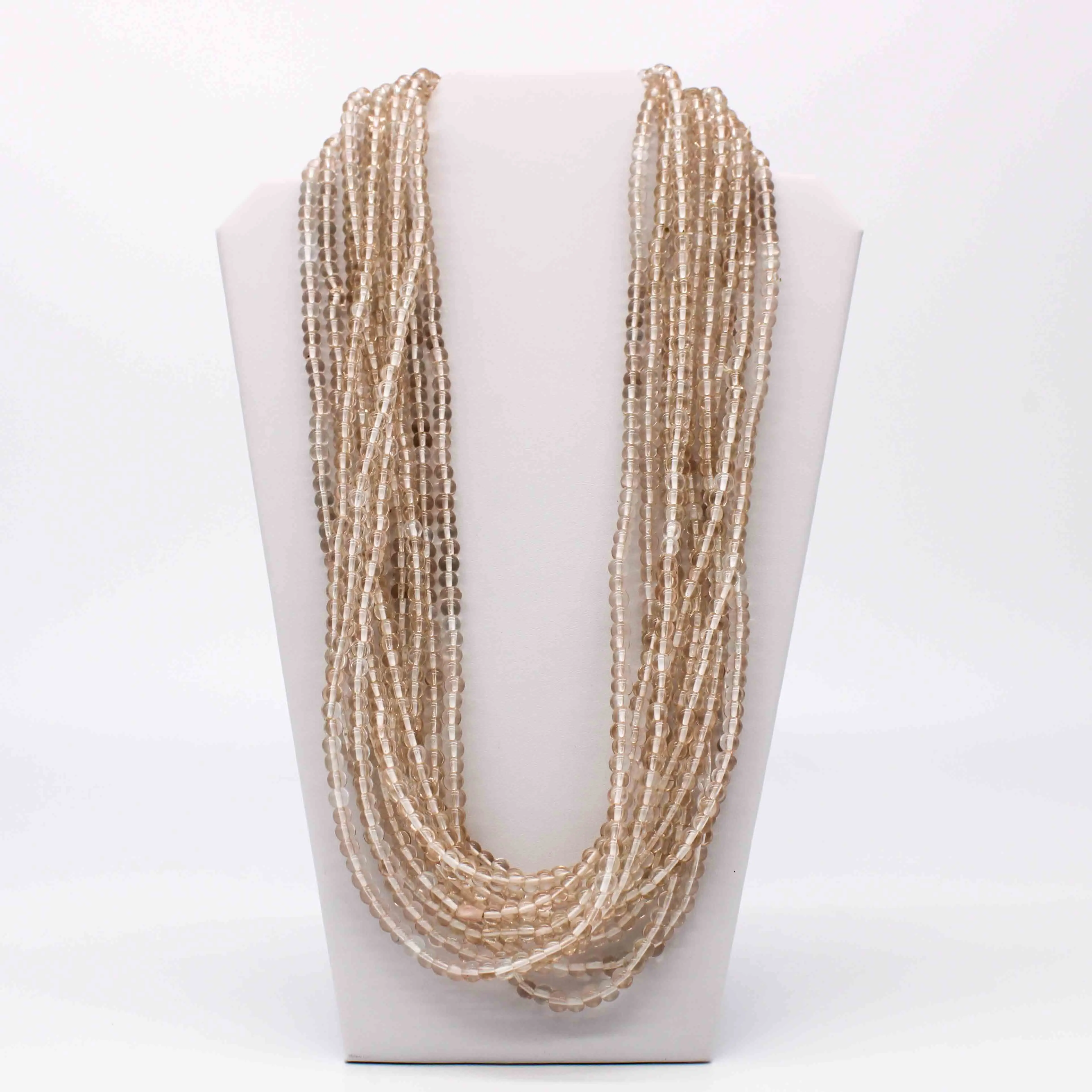 27" Clear Glass Bead Necklace (Dozen)