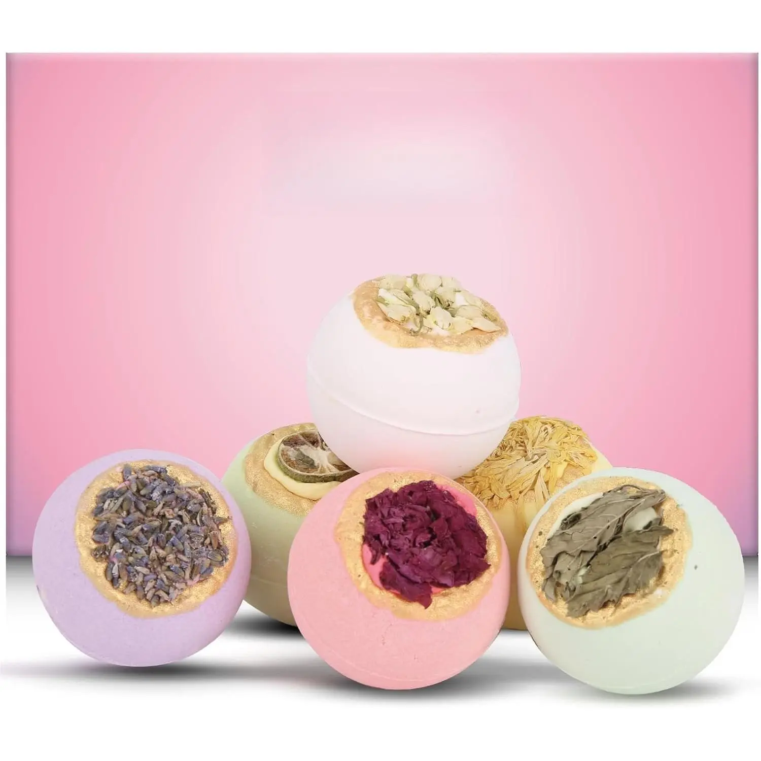 X-BS31 Bath Bombs for Women, Gift Set of 6 Fizzies Luxury Large Size with Real Flowers and Natural Organic Essential Oil, Self Care Gifts for Women, Mon, Daughter, Girlfriend, Kids,Pack of 6 (Multiple) Aesthetic Floral