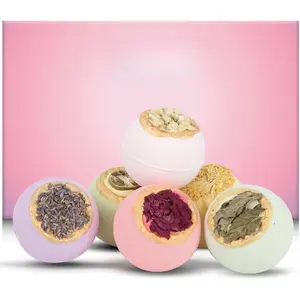 X-BS31 Bath Bombs for Women, Gift Set of 6 Fizzies Luxury Large Size with Real Flowers and Natural Organic Essential Oil, Self Care Gifts for Women, Mon, Daughter, Girlfriend, Kids,Pack of 6 (Multiple) Aesthetic Floral