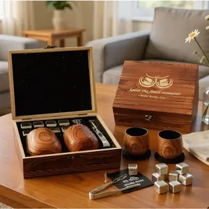 Handcrafted Charred Wood Whiskey cup - Festive Holiday Gift for Bourbon Enthusiasts, Spill-Resistant Old Fashioned for Dad, Husband &