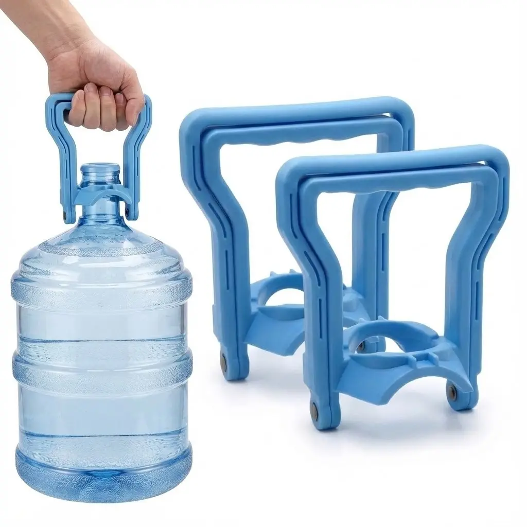 2-Pack 5-Gallon Water Bottle Rack, Ergonomic Handle, Portable, Non-Slip Design, Heavy-Duty Clips, Effortless Carry, Pure Drinking Jug Holder, Home