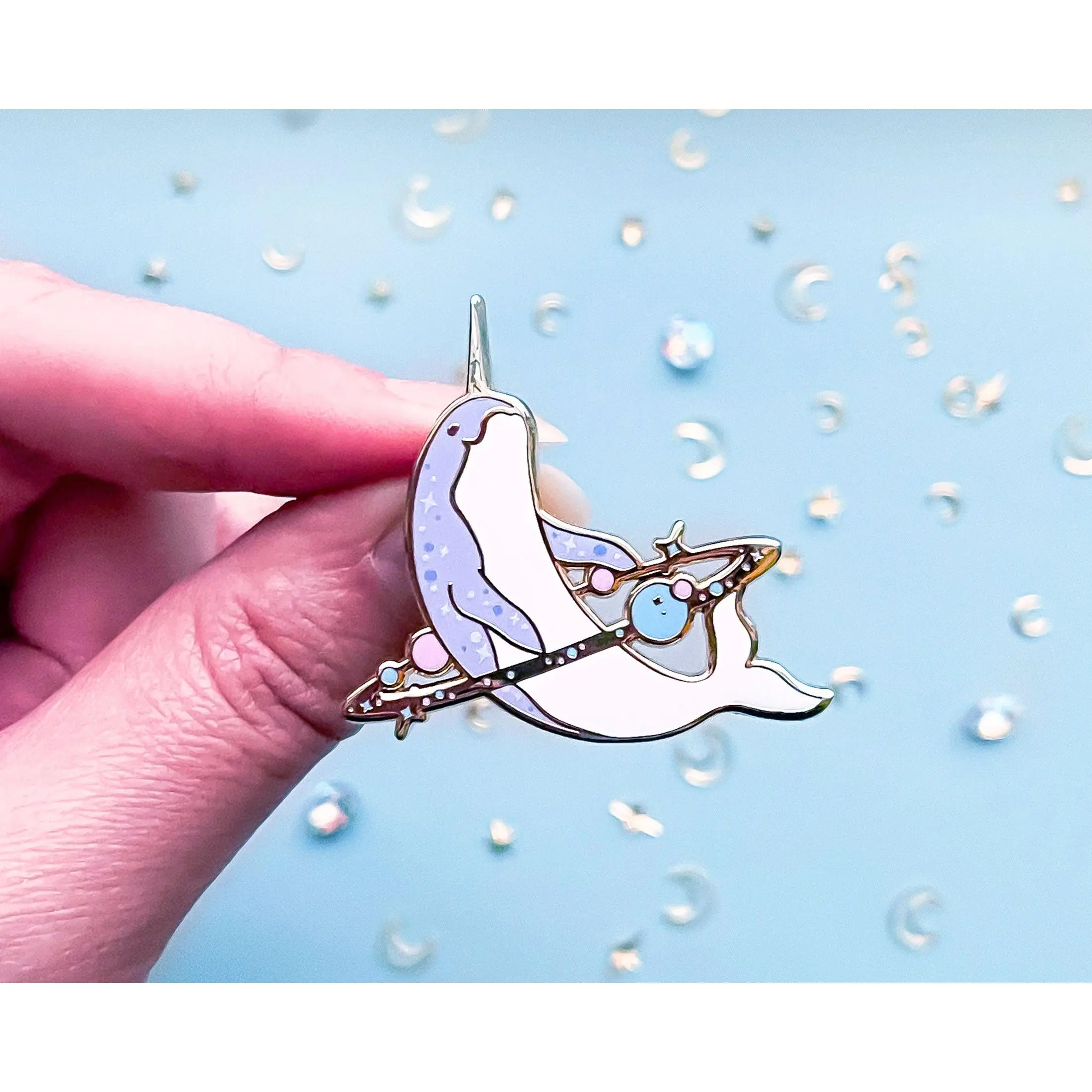 Cosmic Narwhal Enamel Pin