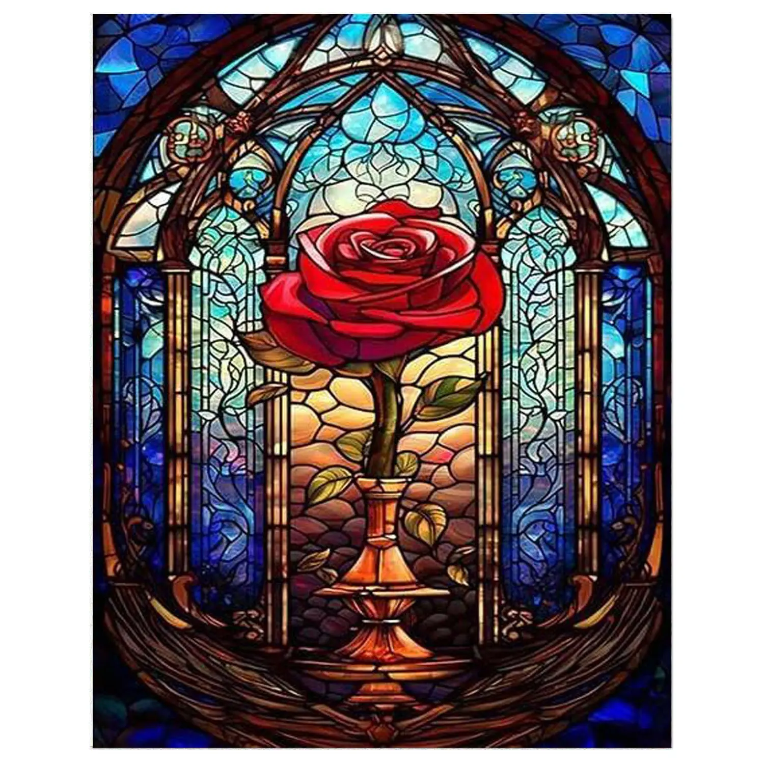 Diamond Art Kits for Adults -Cartoon Rose Diamond Painting for Beginners, Diamond Dots Round 5D Full Drill Paint with Diamonds Pictures Gem Art Painting Kits Fun DIY Crafts Kits Handicraft