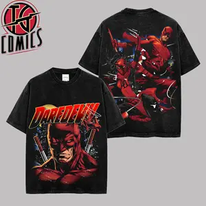 [IG] Vintage Daredevil Comics Graphic #2 Premium Cotton T-Shirt (Made In US), Matt Murdock MCU Comic Graphic Tee, Super Hero MCU Universe Comics Book Fans Shirt, Comic Book Outfit, Gift For Hero Fans Casual