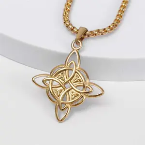 Fashion Celtic Knot Irish Necklace Unisex Cross Knot Necklace Pendant Couple Jewelry Suitable for Party Gifts