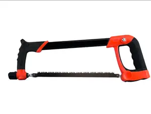Adjustable Heavy-Duty Bow Hacksaw - Hand Saw Tool with Replaceable Blade, Ergonomic Non-Slip Grip for Wood, PVC, Metal Cutting (DIY Use)