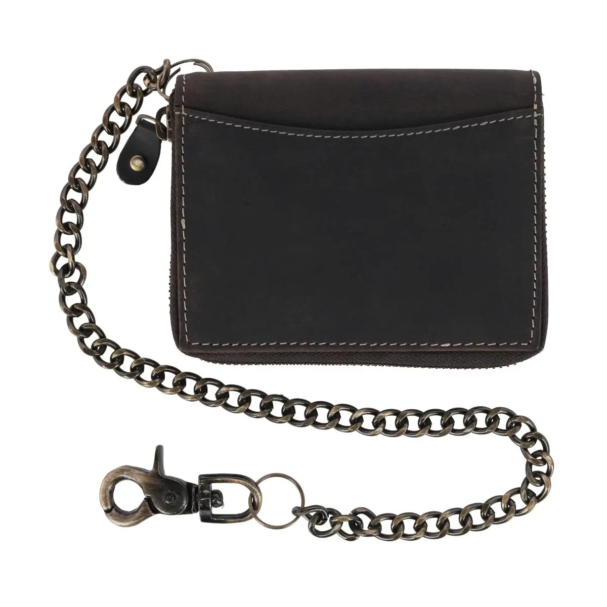 CTM Men's Leather Bifold Wallet with RFID Protection, Zip Around Security Wallet with Interior Zipper Pocket, Bifold Wallets, Zipper Bifold Wallet
