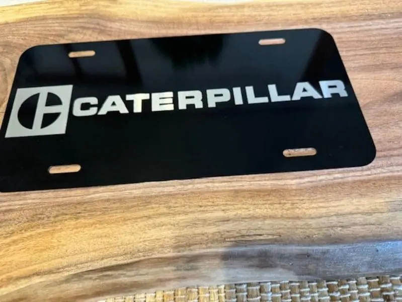 VinatgeCATERPILLAR License Plate - 100% Aluminum, 12 x 6, Pre-Drilled for Easy Installation, Made in US, Car Tag Gift