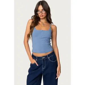 Striped Henley Tank Top Striped Henley Tank Top