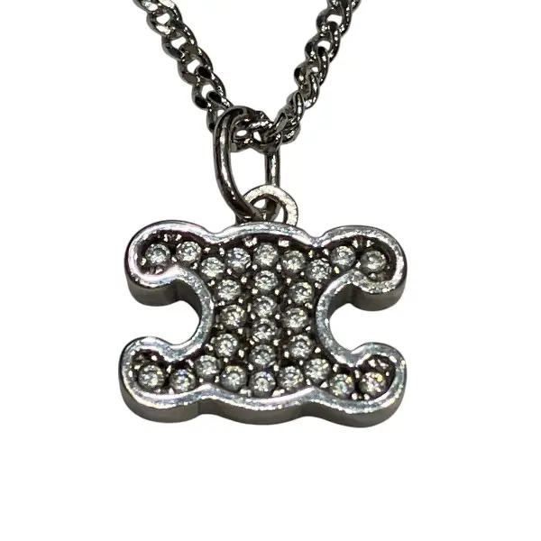 Pre-owned Celine Iron Small Leather Goods Triomphe Necklace