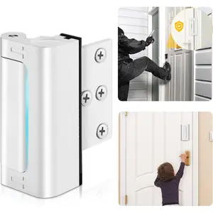 Door Lock, Upgraded Metal Door Reinforcement Lock, 3" Withstands 800 lbs of Impact for Inward Swing Doors, Defender  Door Lock,  Unauthorized Entry (White)