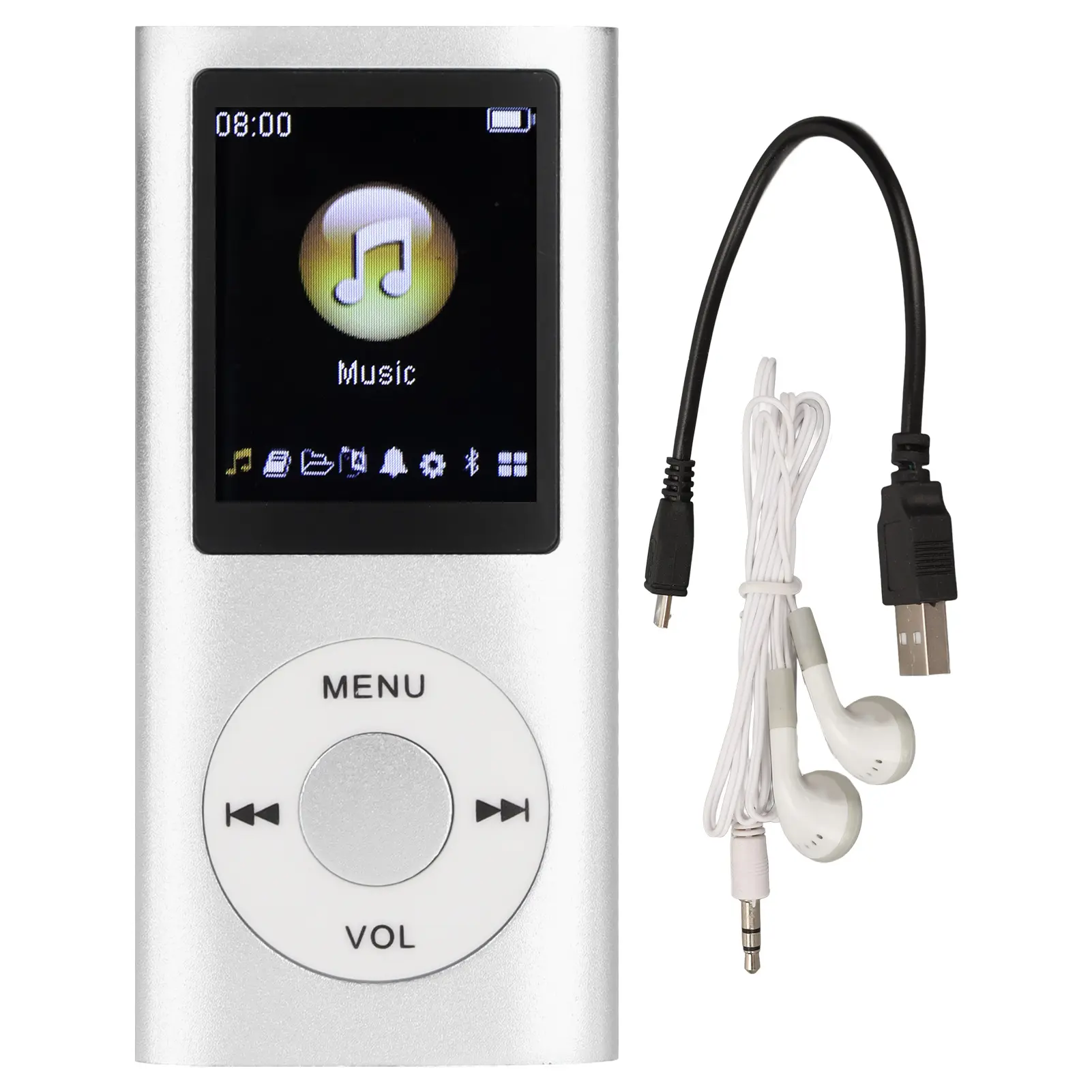 1.8" LCD Screen MP3 Player, Slim Stylish Portable Music Player with Lossless Sound & Multi Functions