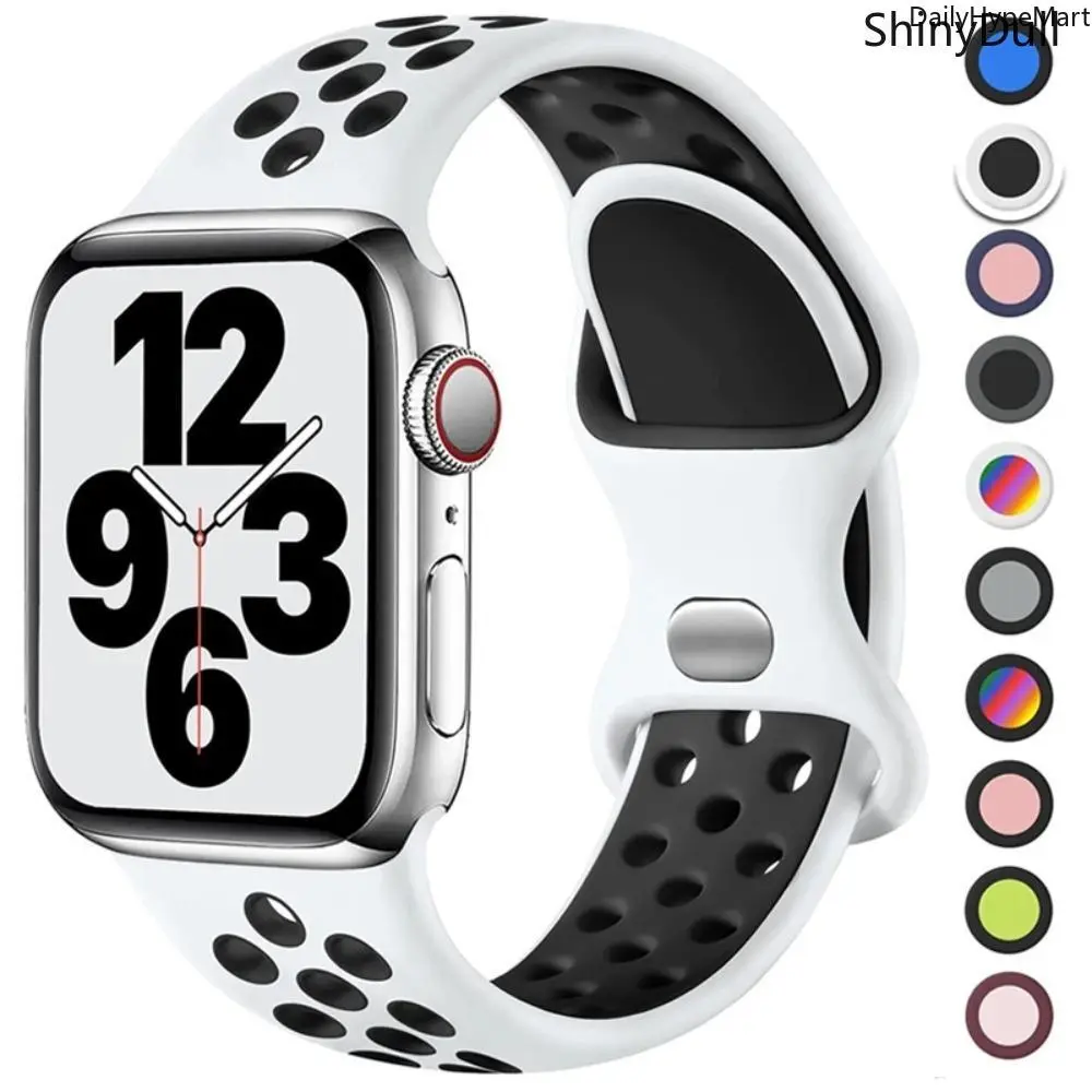 Soft, Breathable Silicone Sport Watch Band for Apple Watch Series 3, Ultra, SE, 38-49mm, Fashion Tech Accessories