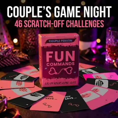 Scratch-Off Command Card Game (46Pcs) - Fun Indoor Board Game, Intimate Adult Couple Gifts for Bonding, Romantic Date Night Interactive Tabletop Toy, Fun Board Games