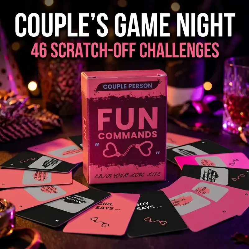 Scratch-Off Command Card Game (46Pcs) - Fun Indoor Board Game, Intimate Adult Couple Gifts for Bonding, Romantic Date Night Interactive Tabletop Toy, Fun Board Games