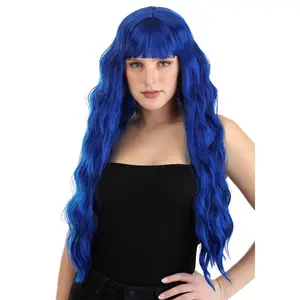 Women's Royal Blue Full Wavy Wig