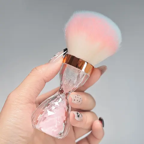 Nail art dust cleaning brush, Manicure, hourglass waist design with soft and fluffy paint, odorless for Gel Polish Removal & Dust Collection, Double Sided Nail Brush, Dust Brush for Nails, Nail Tech Accessories, Nail Art Tools