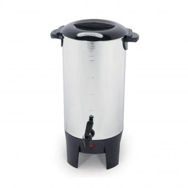 212 MAIN Better Chef IM-155 Stainless Steel Versatile Coffee Maker - 10-50 Cups Capacity, Rapid Brew, Included Brew Basket, Non-Drip Spigot, Twist-To-Lock Cover, Removable Cord, Household Kitchen Appliance