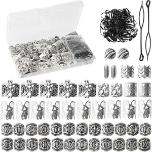 81PCS Viking Hair Beads & Beard Ornaments Set - Premium Jewelry and Dreadlock Accessories  Loc for Women Braid Men Braids Locs Enthusiasts