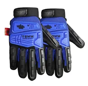 TSWM Premium Welding Gloves - Flame-Resistant Stitching, Blue & Black, Ideal for Welders, Offering Reliable Safety Protection