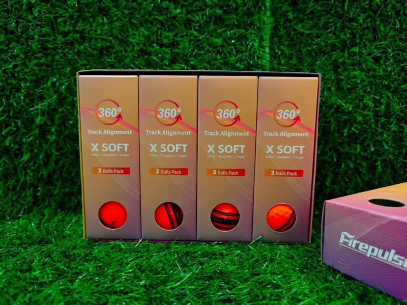 Flame Pulse X Soft Golf Balls | Two-Piece Construction | Phosphorescent Matte Golf Balls | Clear Orange | Soft Golf Balls | 360° Track Alignment | 12-Pack (1 Dozen)