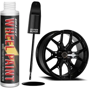 Gloss Black Rim Touch Up Paint, Rim Paint, Wheel Scratch Repair Touch Up Paint Pen, Repair Curb Rash, Scratches, and Scuffs on Wheels Quickly and Easily, Universal Color Gloss Black