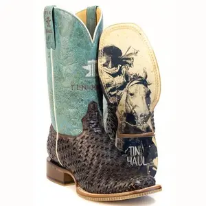 Women's Tin Haul Intertwined Boots with Find A Way Sole Handmade Brown