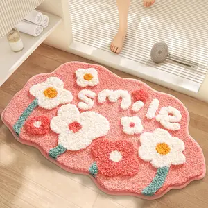 Special Shaped Bathroom Mat, 1 Count Non-slip Soft Absorbent Bathroom Rug, Bathroom Doormat, Room Decor Floor Mat