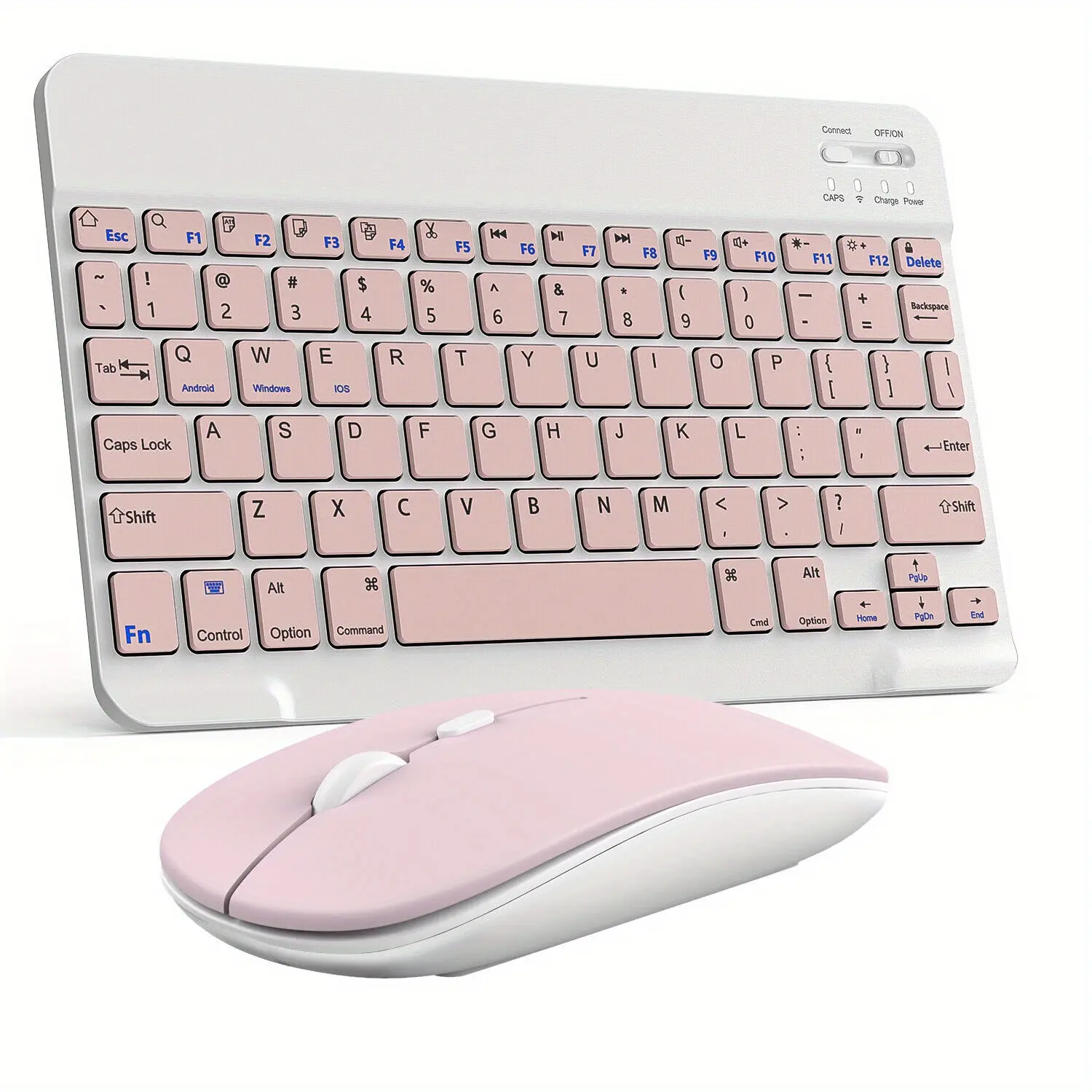 Ergonomic Portable Wireless Keyboard and Mouse Combo - Dual-Mode Connectivity, Quick Pairing, On-the-Go Use, Compatible with iPad, Tablets, Laptops, iOS, Android Systems