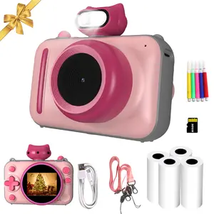 48MP 2.5K Instant Print Camera for Kids - Colorful Travel Set with Strap & Paper | Polaroid-Style Gift for Boys & Girls Mini Durable