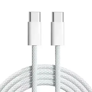 60W PD Fast Charging Nylon Braided Type C to Type C Data Cable for Smartphones