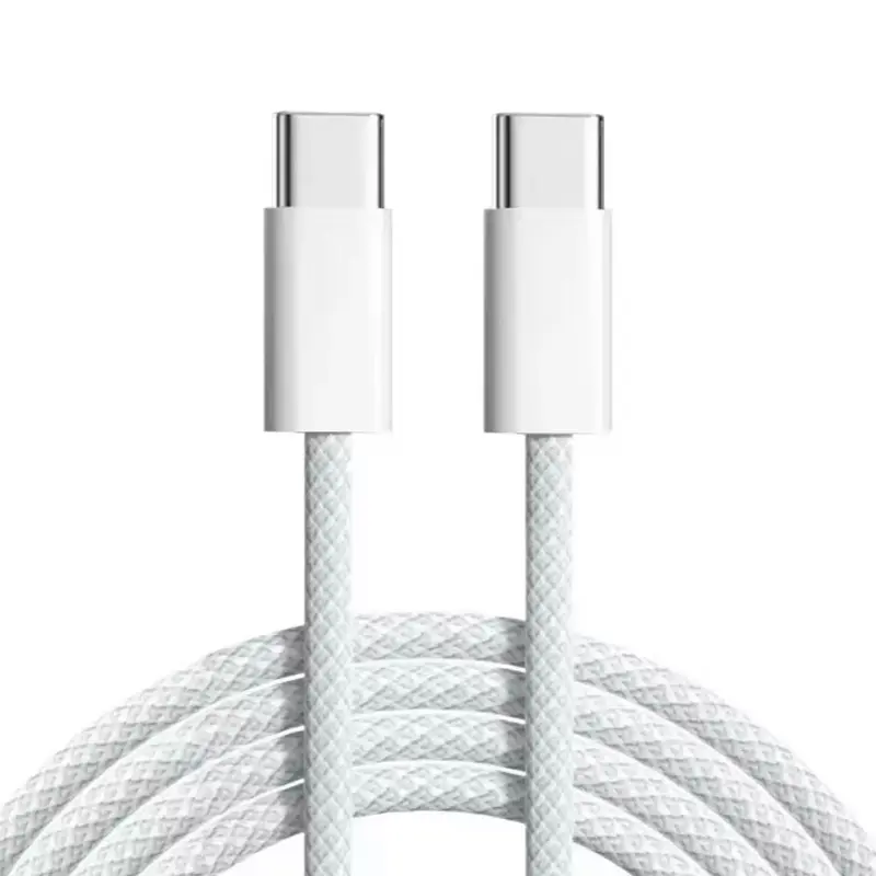 60W PD Fast Charging Nylon Braided Type C to Type C Data Cable for Smartphones