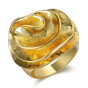 Mytys Colorful Rose Rings for Women Chunky Signet Statement Costume Ring Gift for Her Mother's Day Jewelry