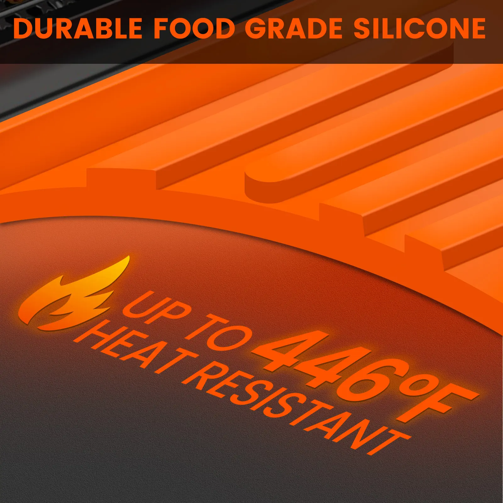 TRZZ Blackstone Silicone Grill Side Shelf Mat, Fatherโs Day Gift for Dad, Non-Slip Heat-Resistant BBQ Tool Holder for Spatulas, Tongs & Sauces, Oil-Proof Griddle Accessories for Summer BBQ & Outdoor Cooking