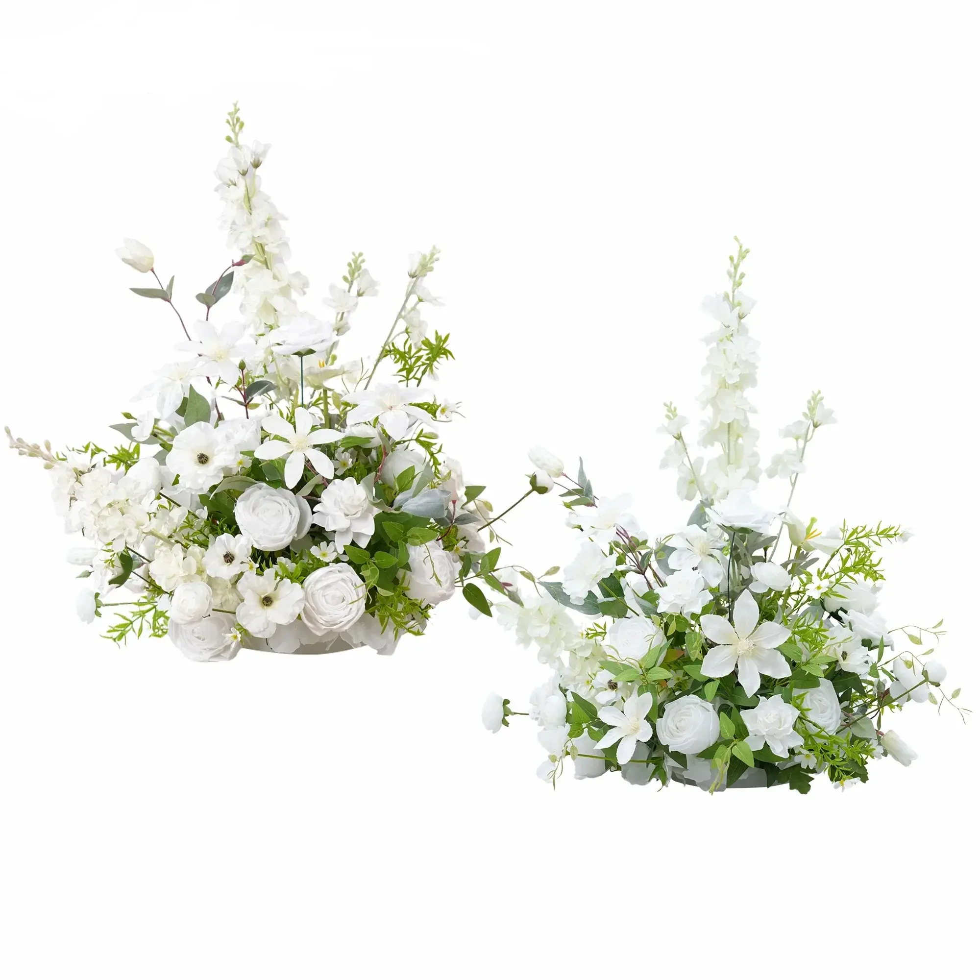 S-A8953 2pcs White Delphinium Greenery Table Centerpiece Aisle Flower Party Event Props