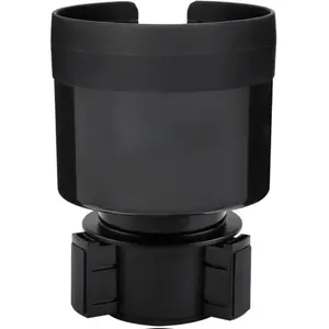 Car Cup Holder Expander with Adjustable Base, Fits Large Bottles 3.4 to 3.8 in Diameter, Securely Holds Yeti, Hydro Flask and More, Black