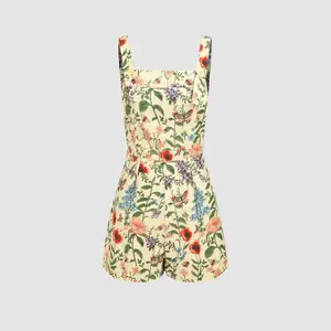 Cider Lightweight Corduroy Floral Button Romper