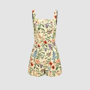 Cider Lightweight Corduroy Floral Button Romper