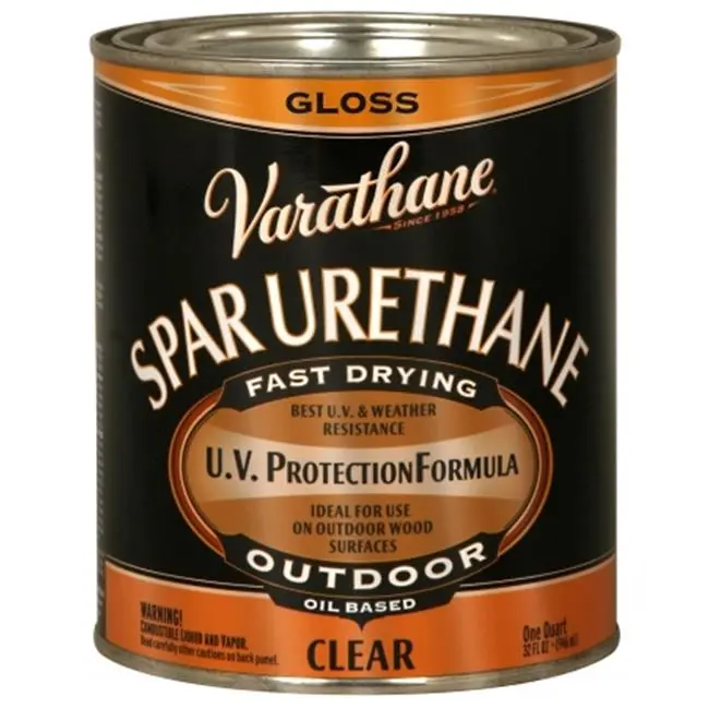 Rustoleum  1 Quart Crystal Clear Spar Urethane Exterior Oil Based Gloss, Brush Stroke-Free